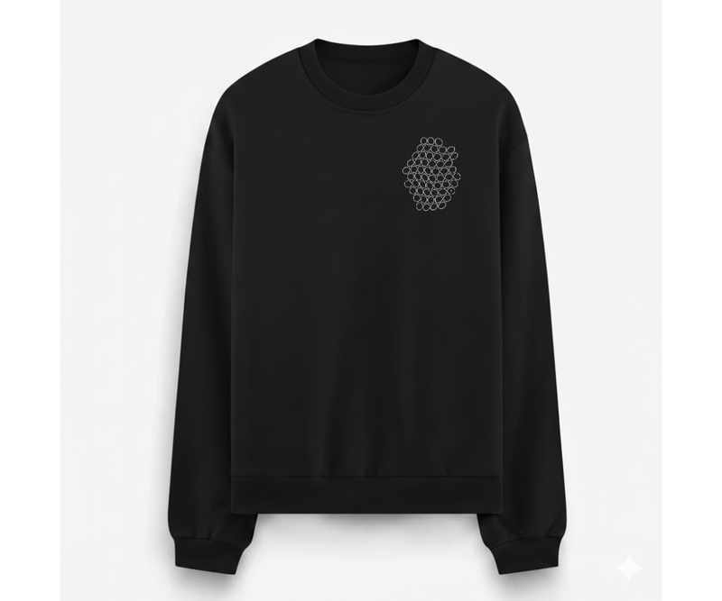 Gözenek Premium Siyah Sweatshirt tasarım önizlemesi