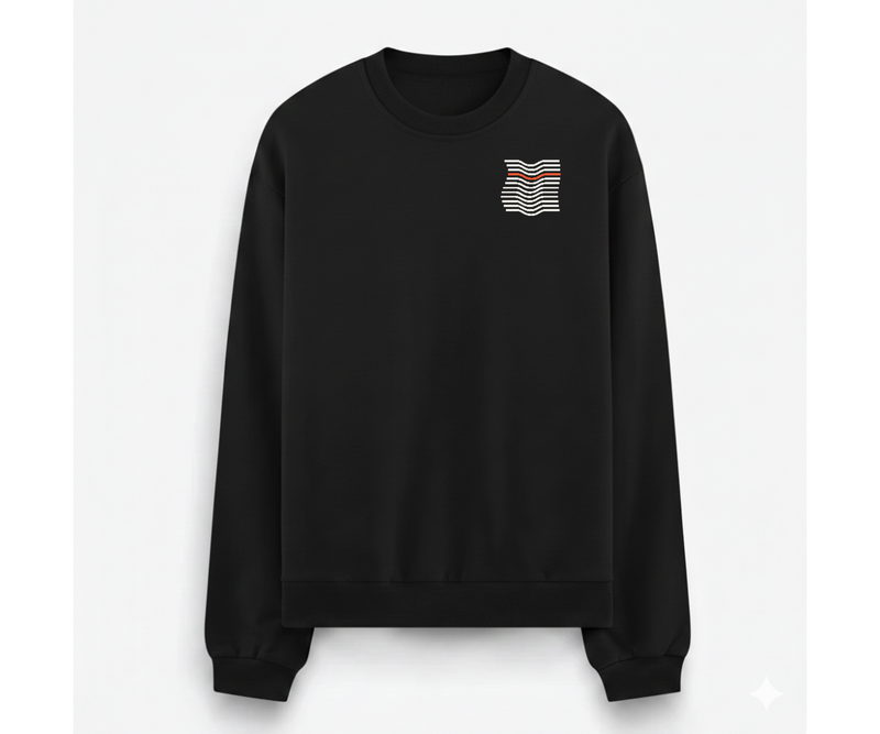 Kıvrım Premium Siyah Sweatshirt