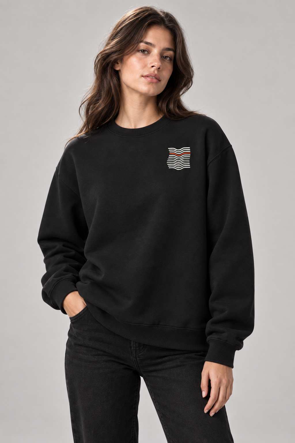 Kıvrım Premium Siyah Sweatshirt