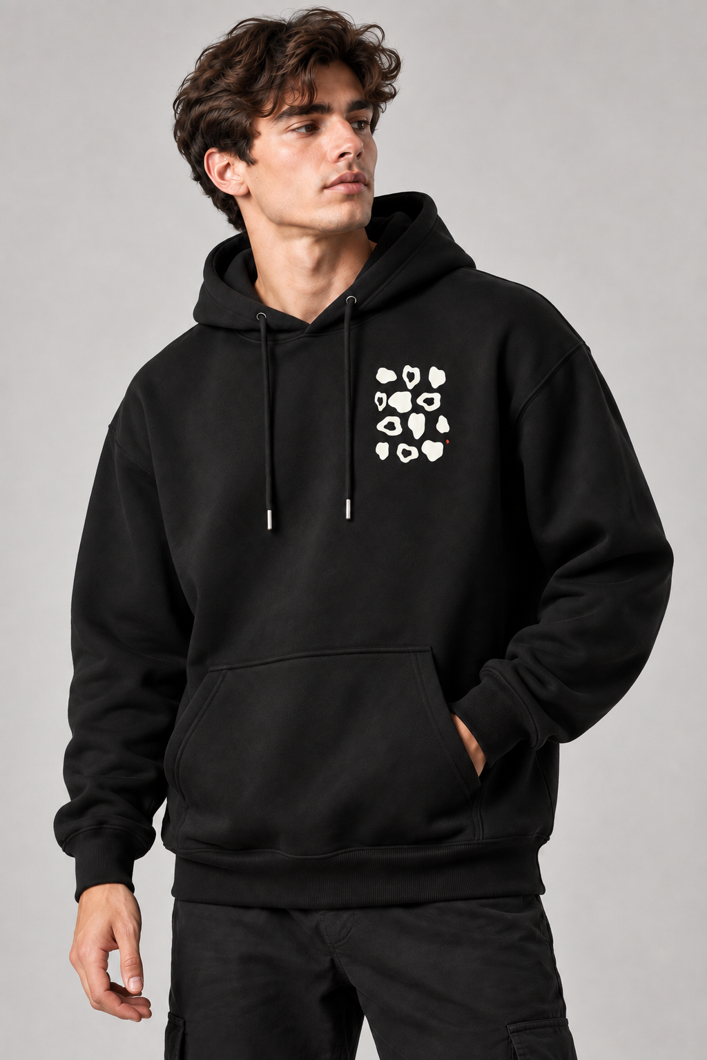 Çakıltaşı Premium Siyah Hoodie
