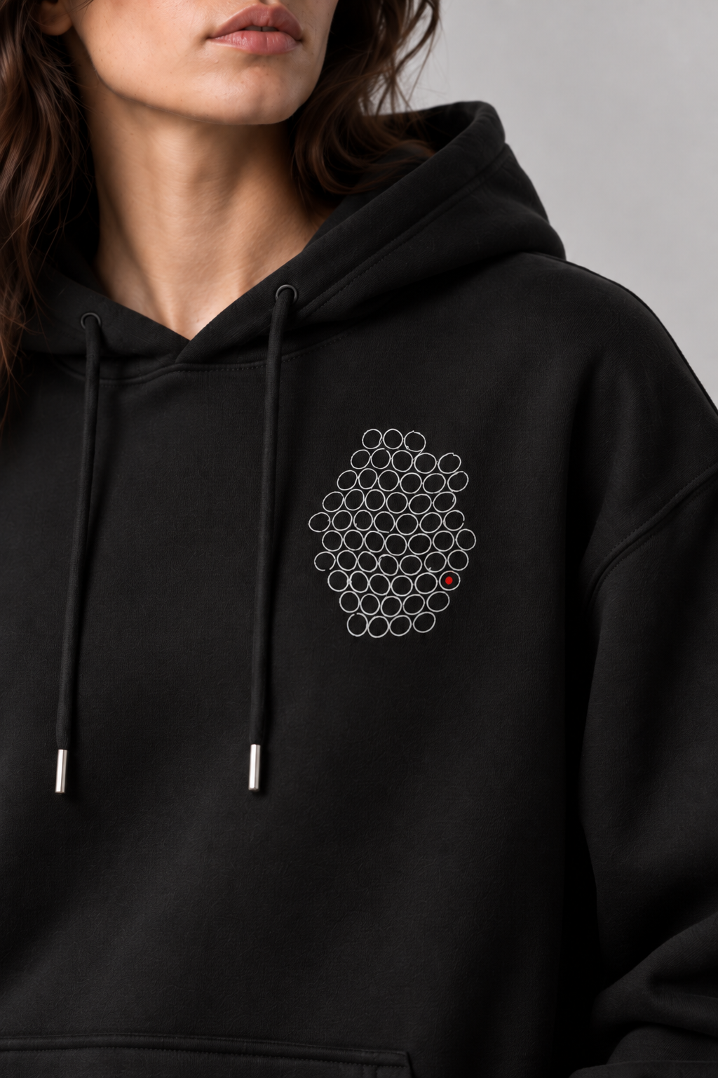 Gözenek Premium Siyah Hoodie
