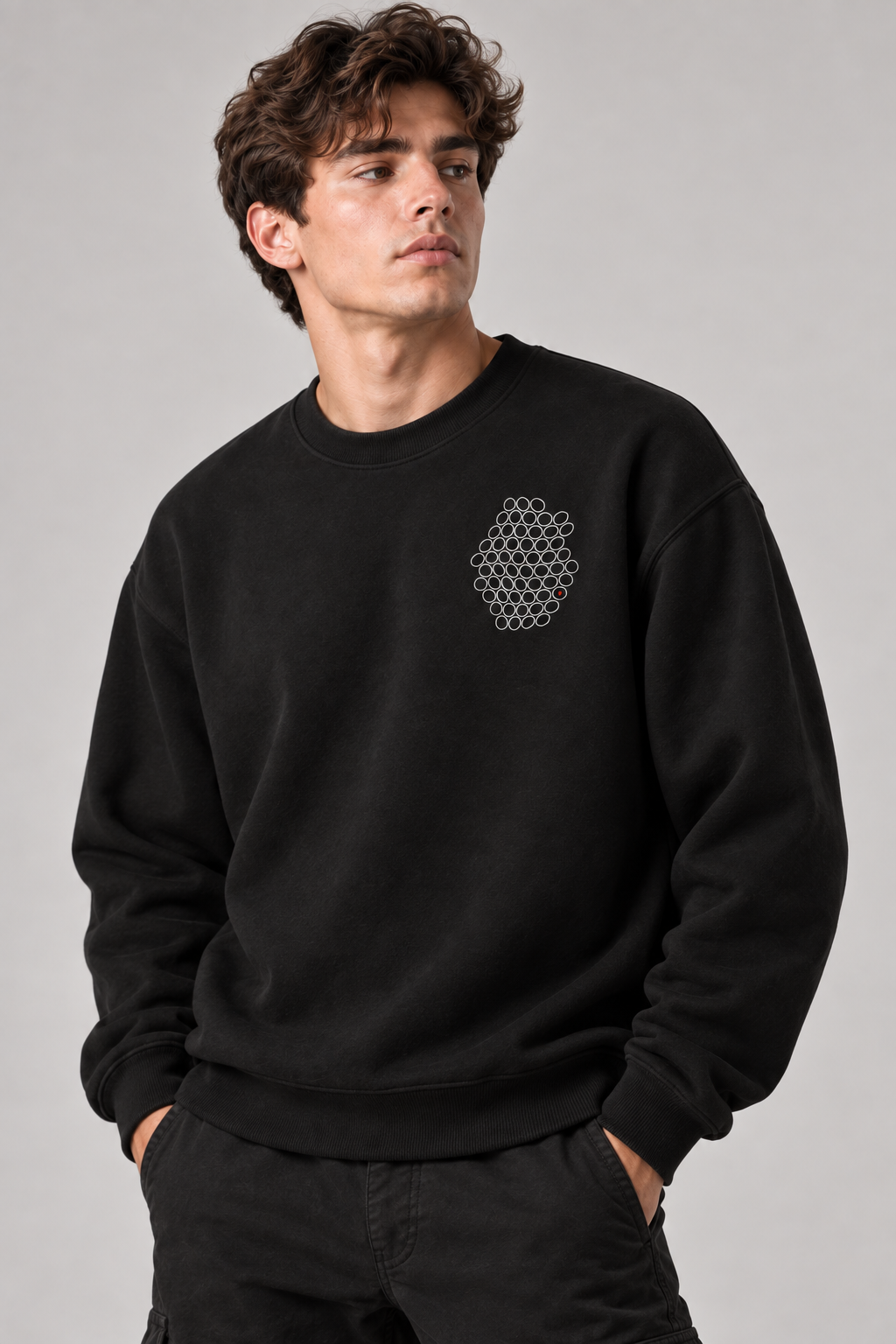 Gözenek Premium Siyah Sweatshirt