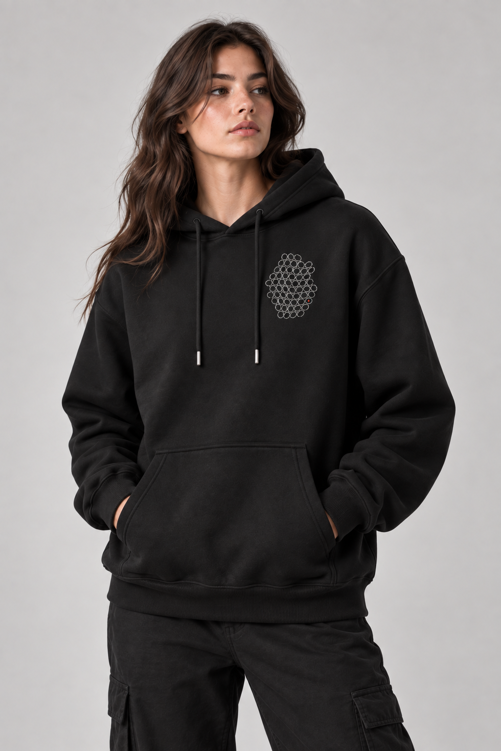 Gözenek Premium Siyah Hoodie