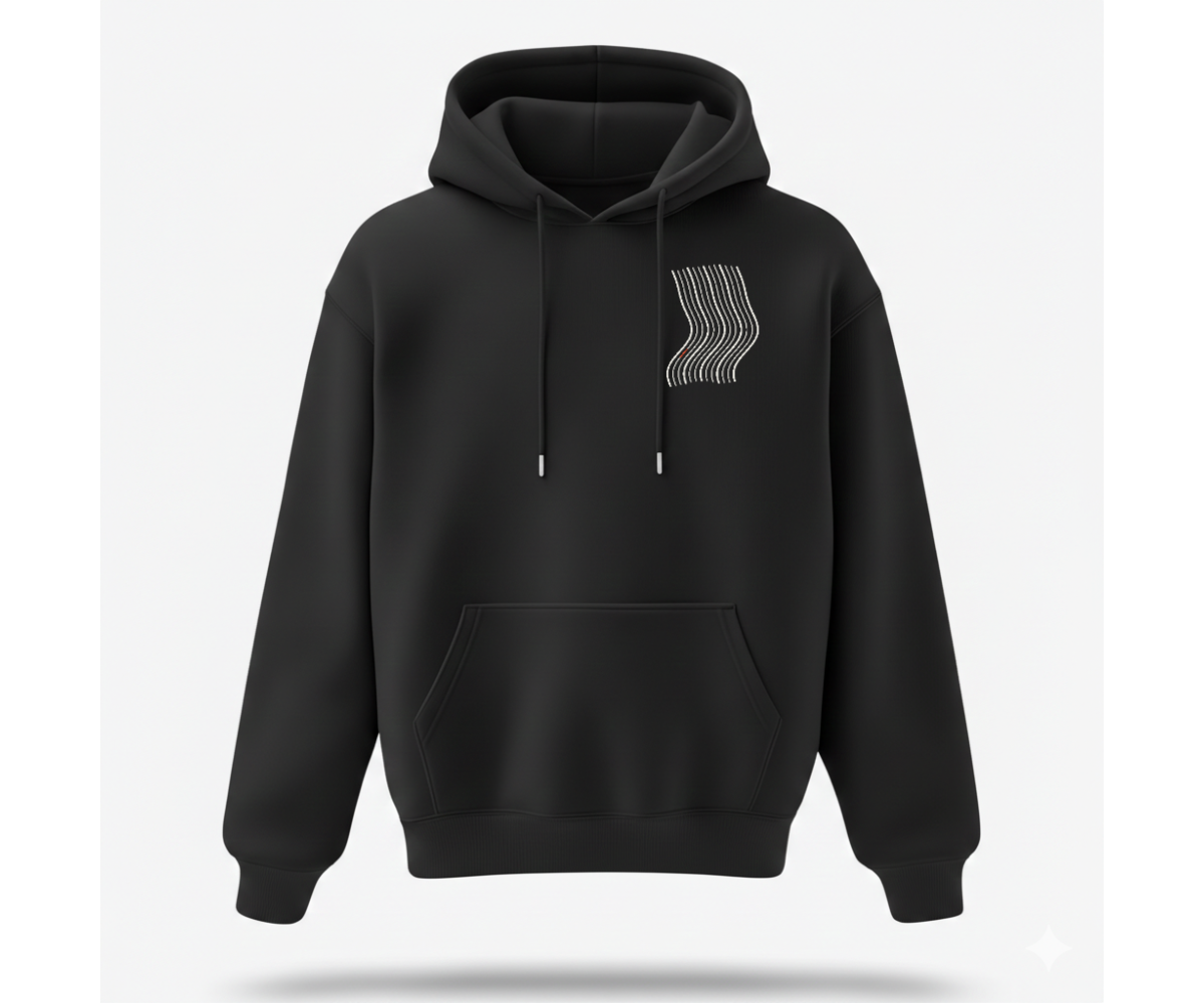 Kavis Premium Siyah Hoodie tasarım önizlemesi