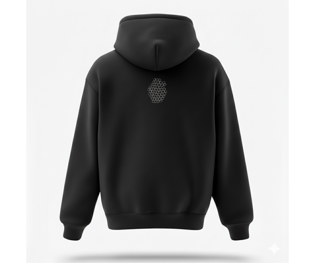 Gözenek Premium Siyah Hoodie