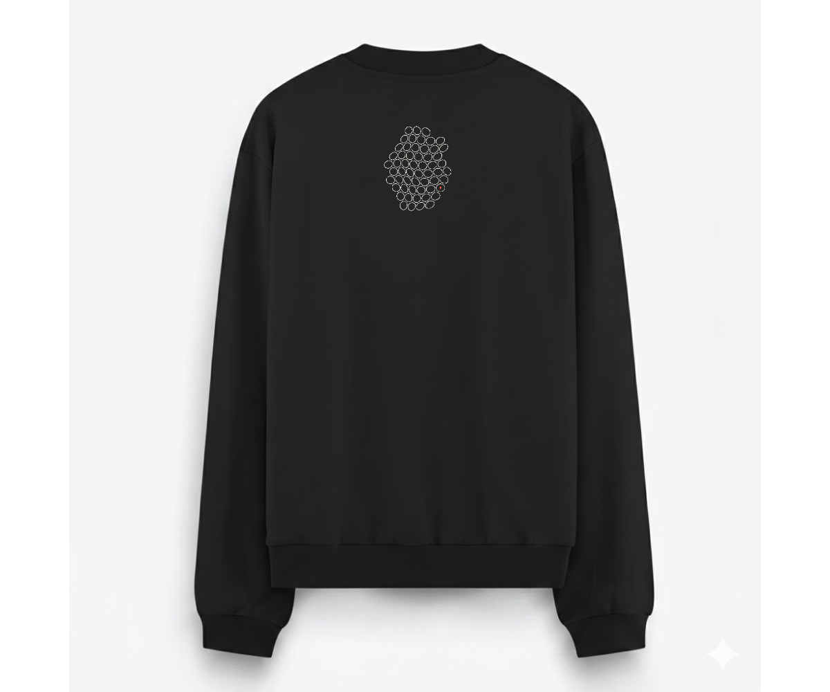 Gözenek Premium Siyah Sweatshirt