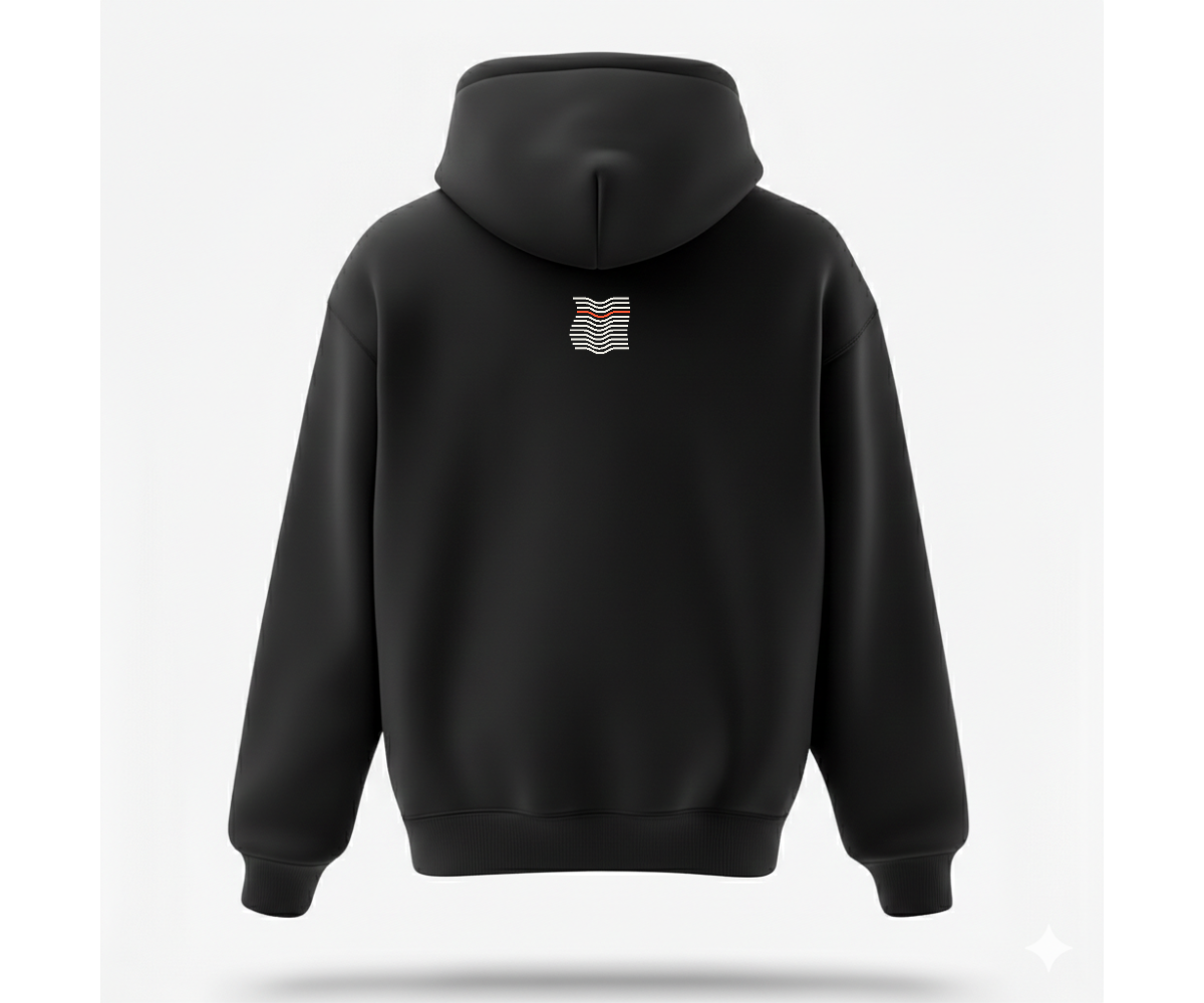 Kıvrım Premium Siyah Hoodie