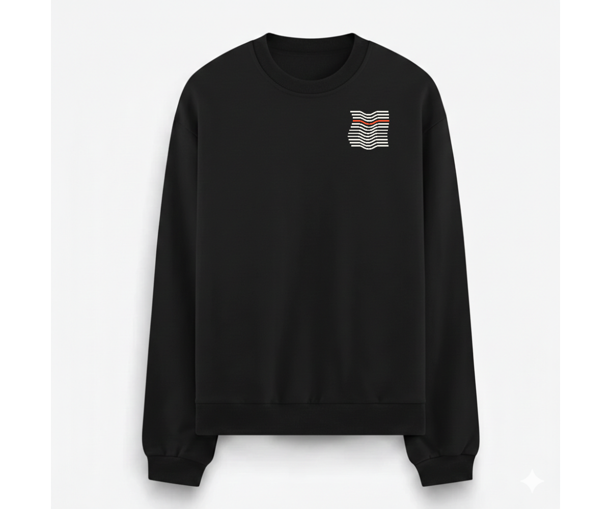Kıvrım Premium Siyah Sweatshirt